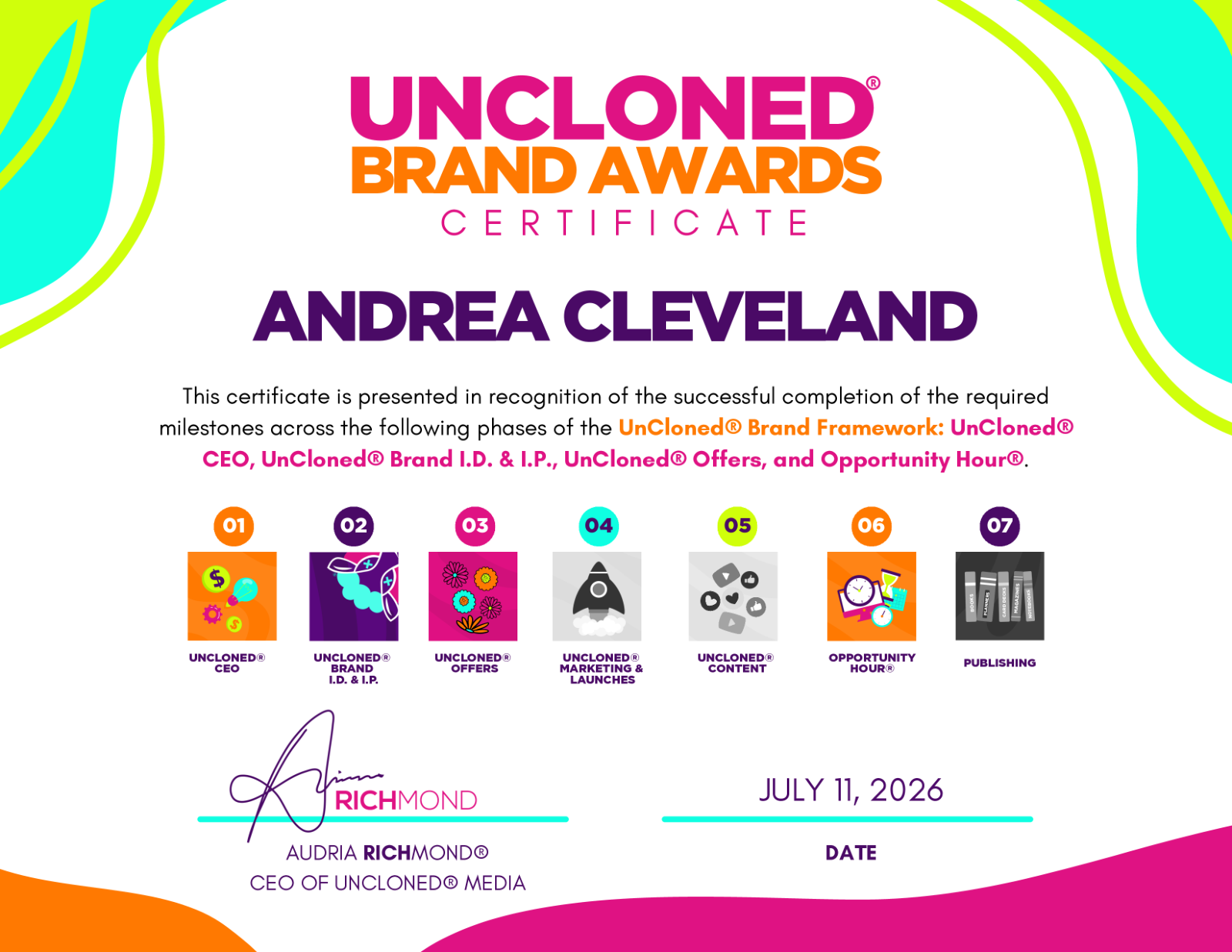 Certificate of Award