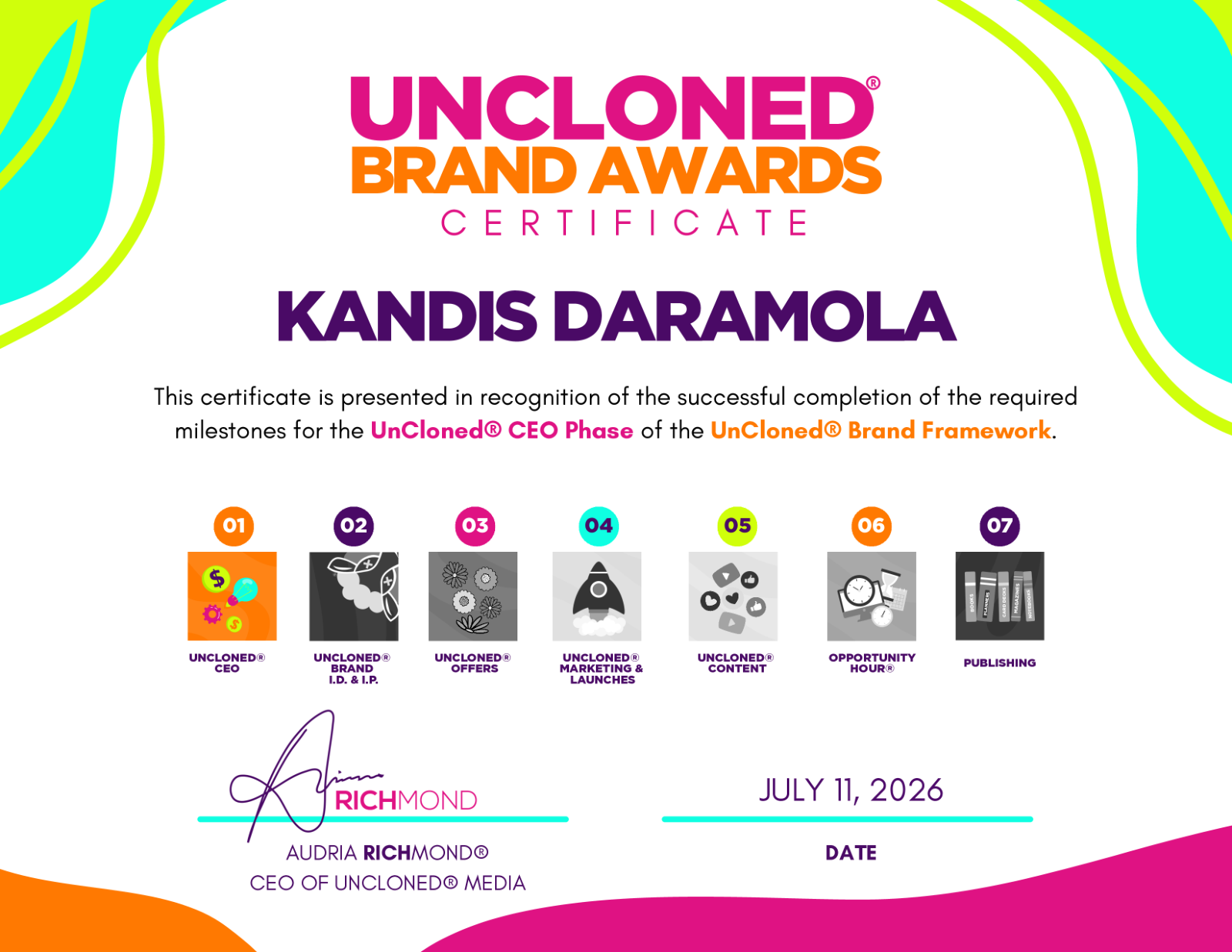 Certificate of Award