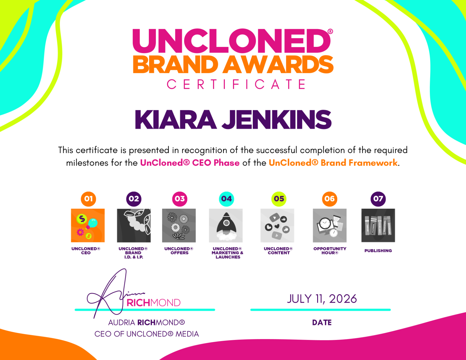 Certificate of Award